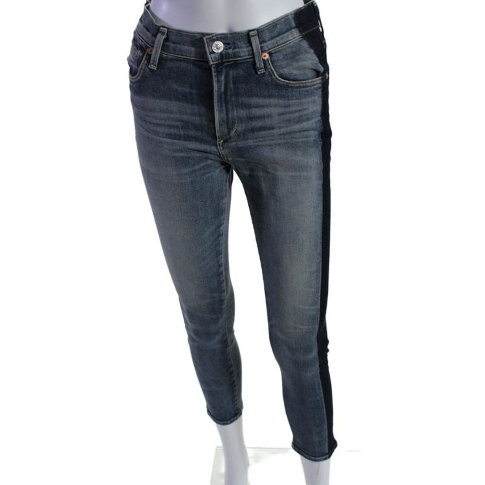Citizens of Humanity Womens Cotton Striped Color Patchwork Jeans Blue Size 27
